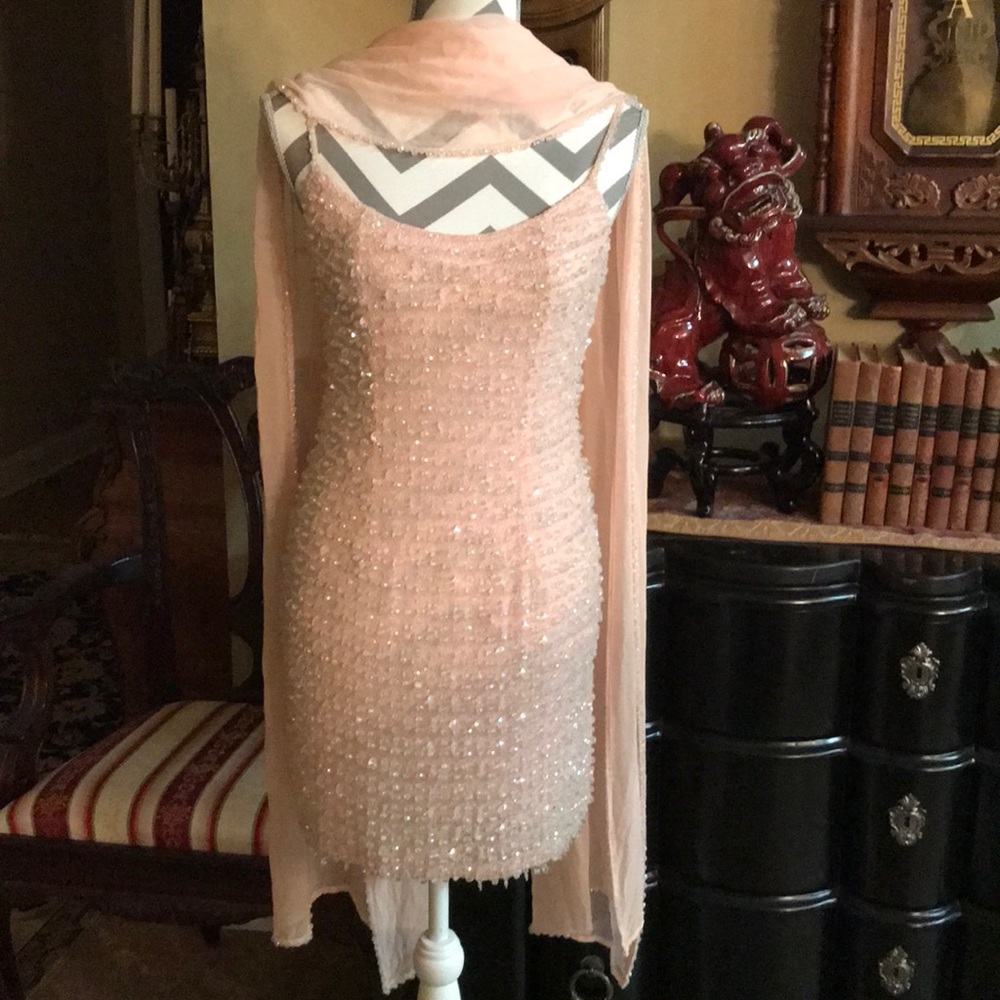 Cocktail dress. Silk crepe de chine fabric.